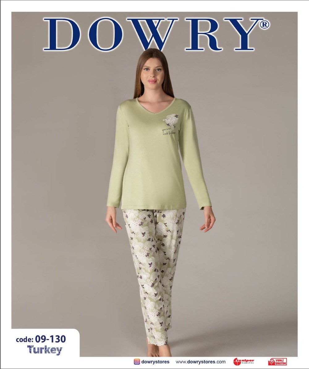 Dowry 09-130 (s-M-L-Xl) Uzun Kollu Bayan Pijama Takımı 4'lü