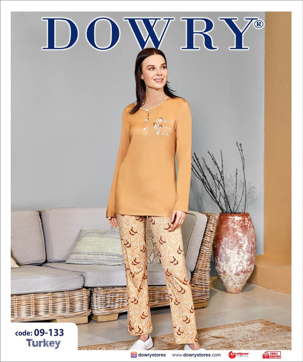 Dowry 09-133 (s-M-L-Xl) Uzun Kollu Bayan Pijama Takımı 4'lü