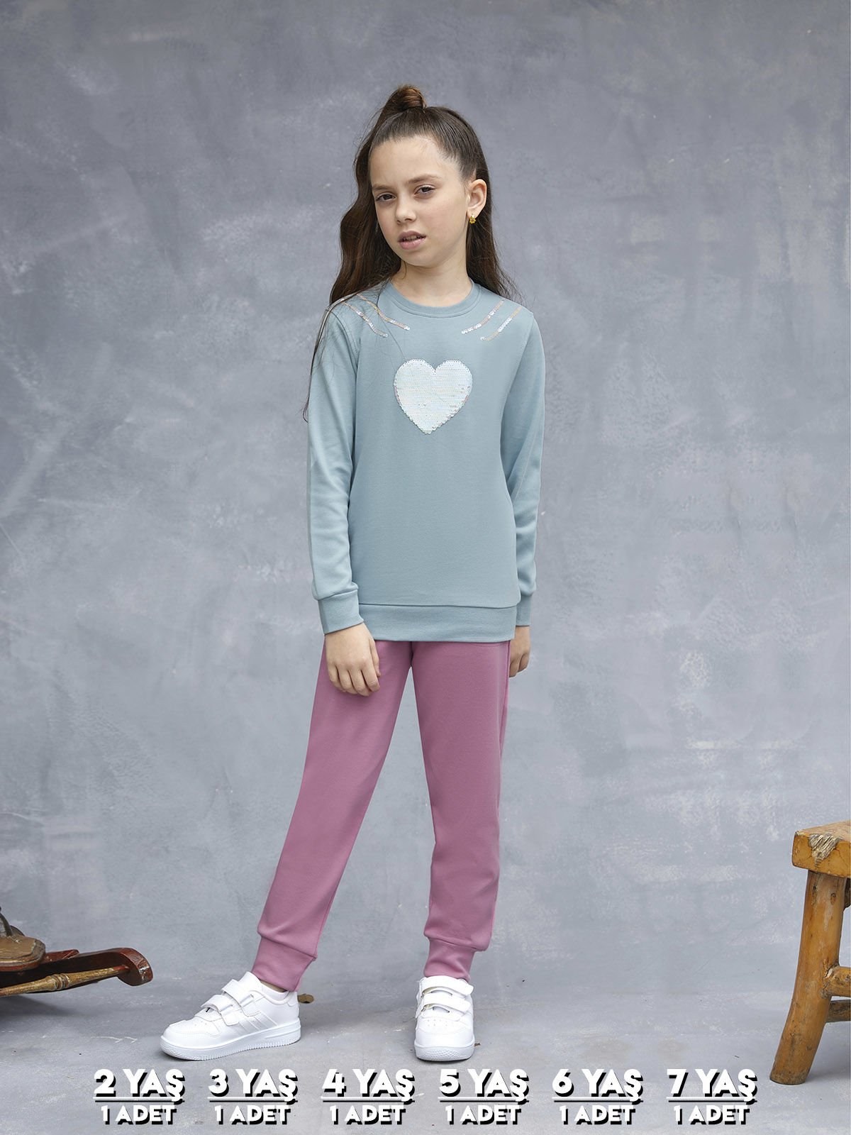 Elsima 3185 Kız Çocuk Uzun Kollu Pijama Takımı 6'lı (2-3-4-5-6-7 Yaş)