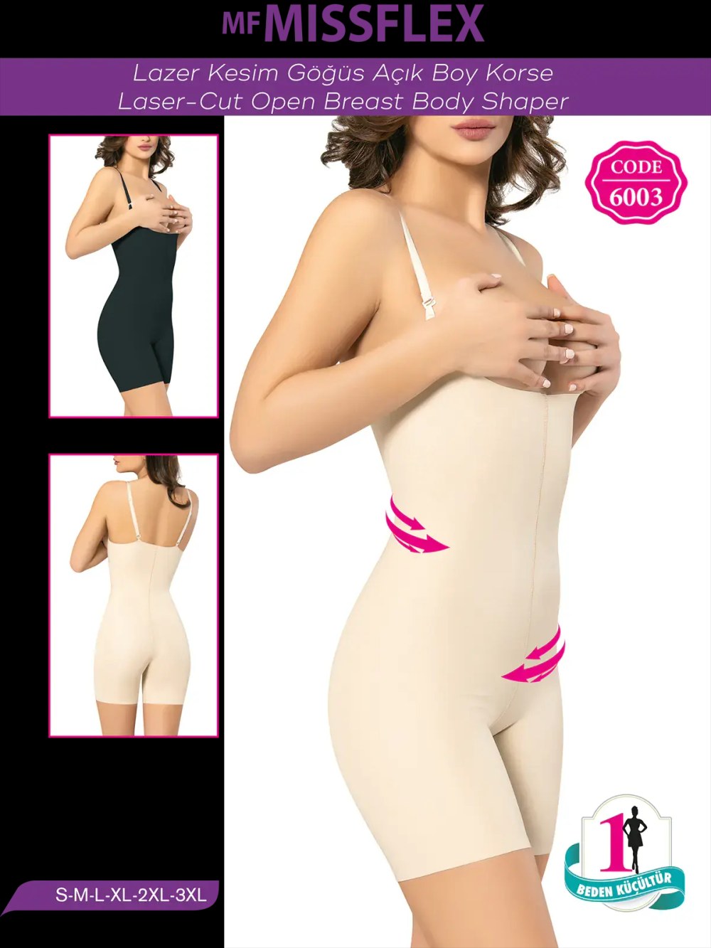 Mf Mıss Flex 6003 Lazer Kesim Askılı Göğüs Altı Paçalı Korse