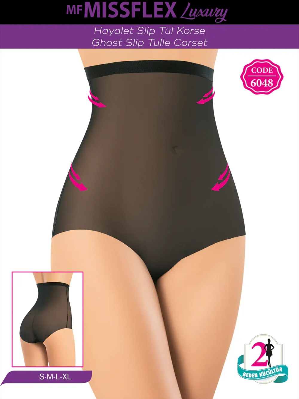 Mf Mıss Flex 6048 Lazer Kesim Nefes Alan Hayalet Slip Tül Korse