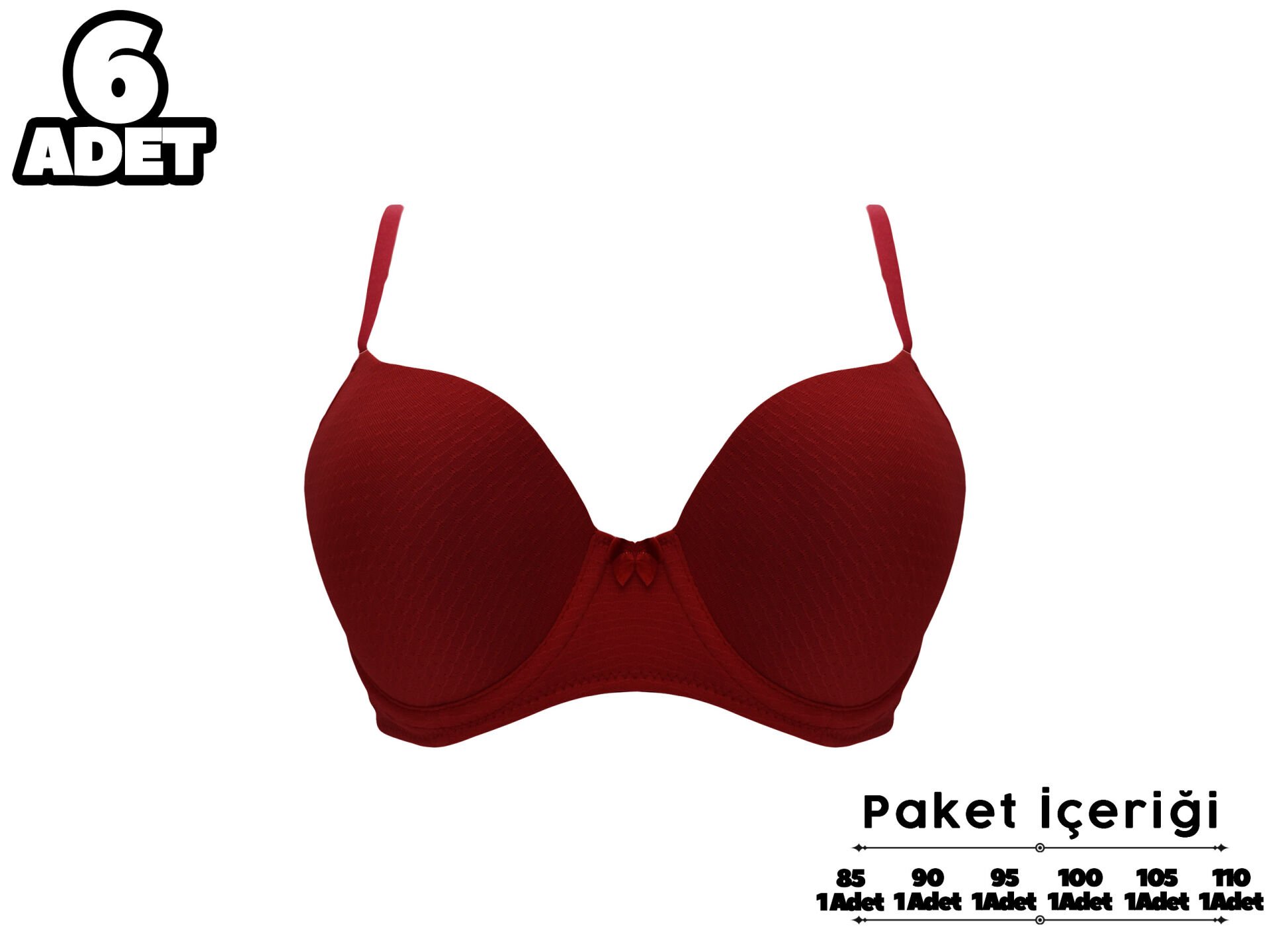 Liza 2090 C Cup Jakarlı Bayan Desteksiz Sütyen 6'lı