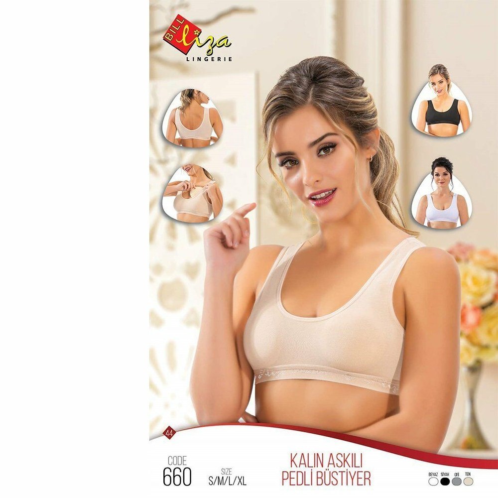 Liza 660 Pedli Bayan Kalın Askılı Bustiyer 12'li