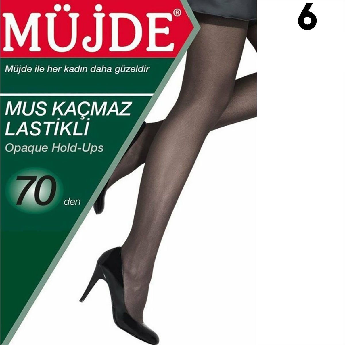 Müjde 70 Den Mus Kaçmaz Lastikli Çorap 6'lı