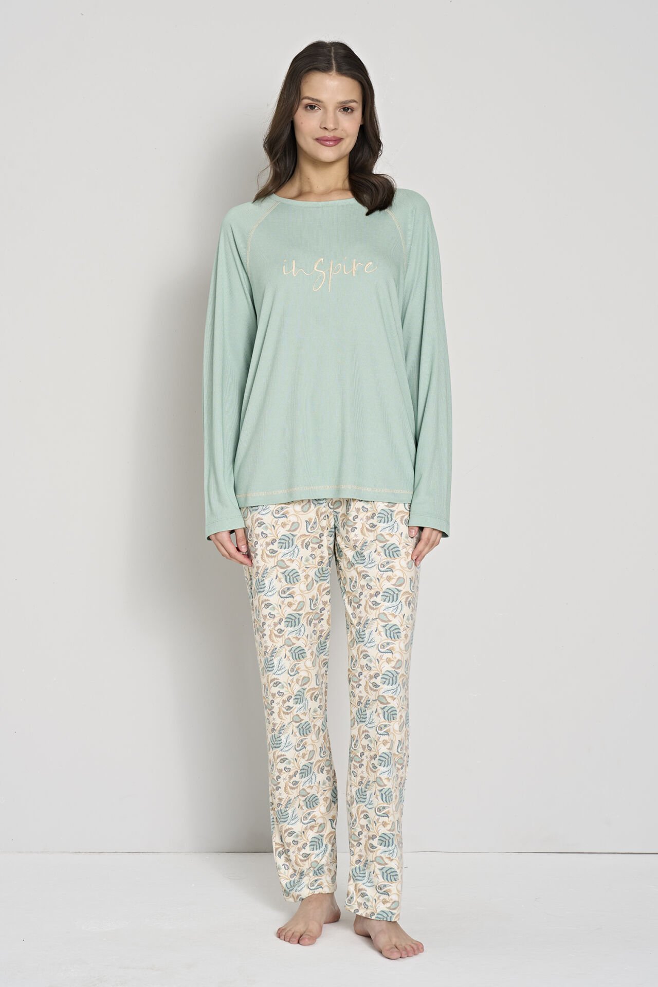 Pijadore 1902 (m-L-Xl-Xxl) Uzun Kollu Bayan Pijama Takım 4'lü