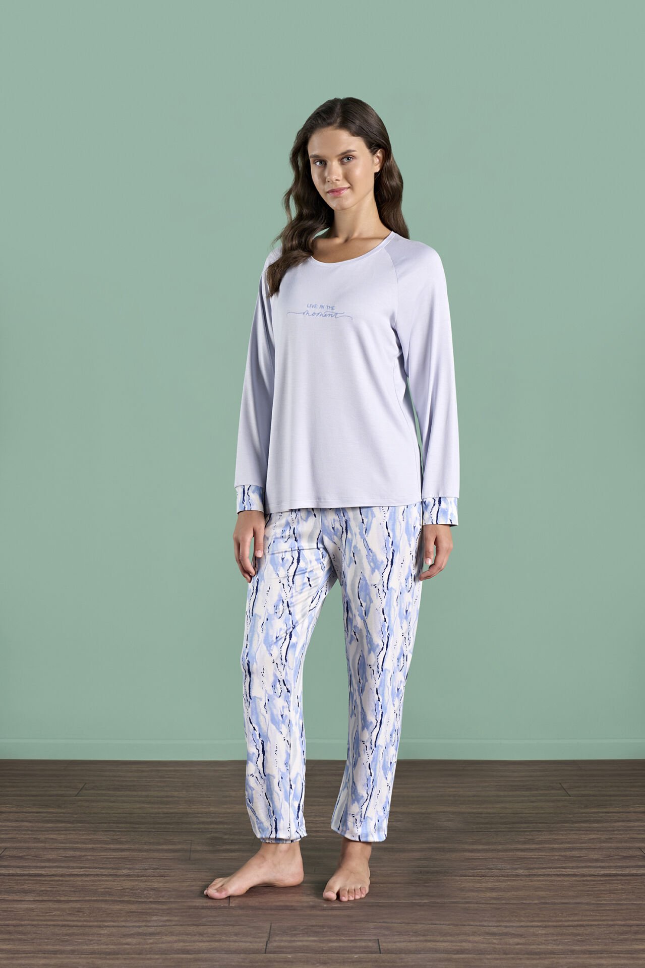 Pijadore 1984 (m-L-Xl-Xxl) Uzun Kollu Bayan Pijama Takım 4'lü