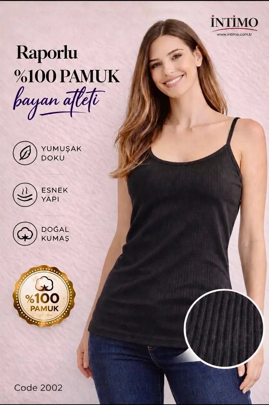 İntimo 2002 İp Askılı Raporlu Bayan Atlet 6'lı