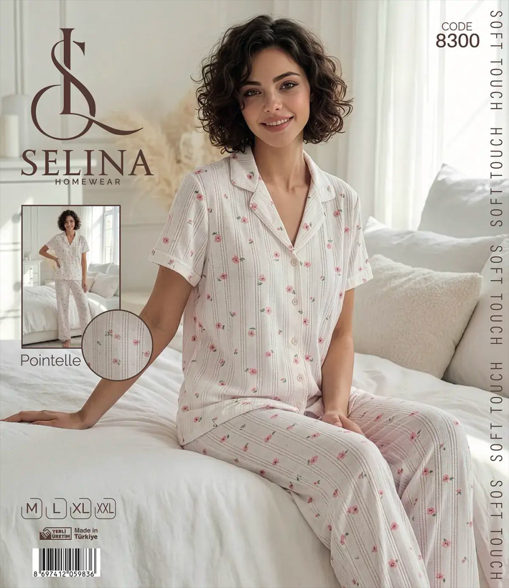 Selina 8300 (m-L-Xl-Xxl) Bayan Kısa Kollu Pijama Takım
