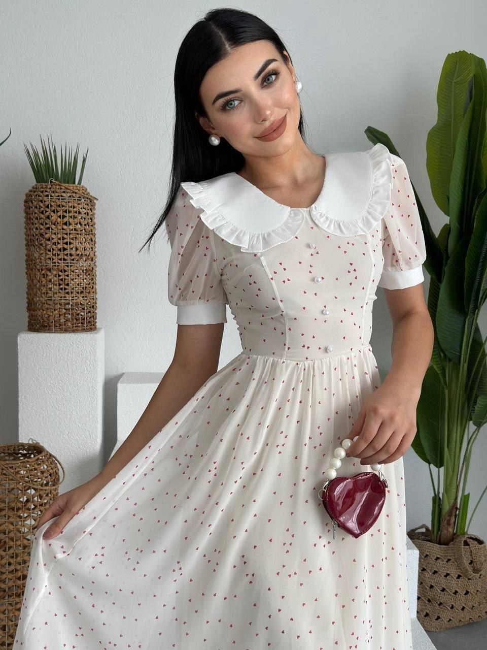Aversa İnci Detay Şifon Elbise ETK-00313-bej