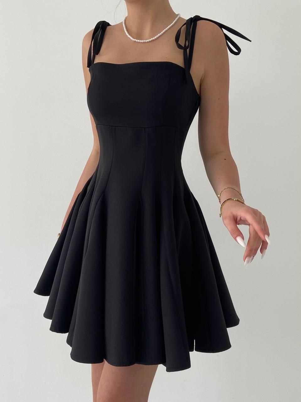 Clara Askılı Mini Elbise ETK-00055-siyah