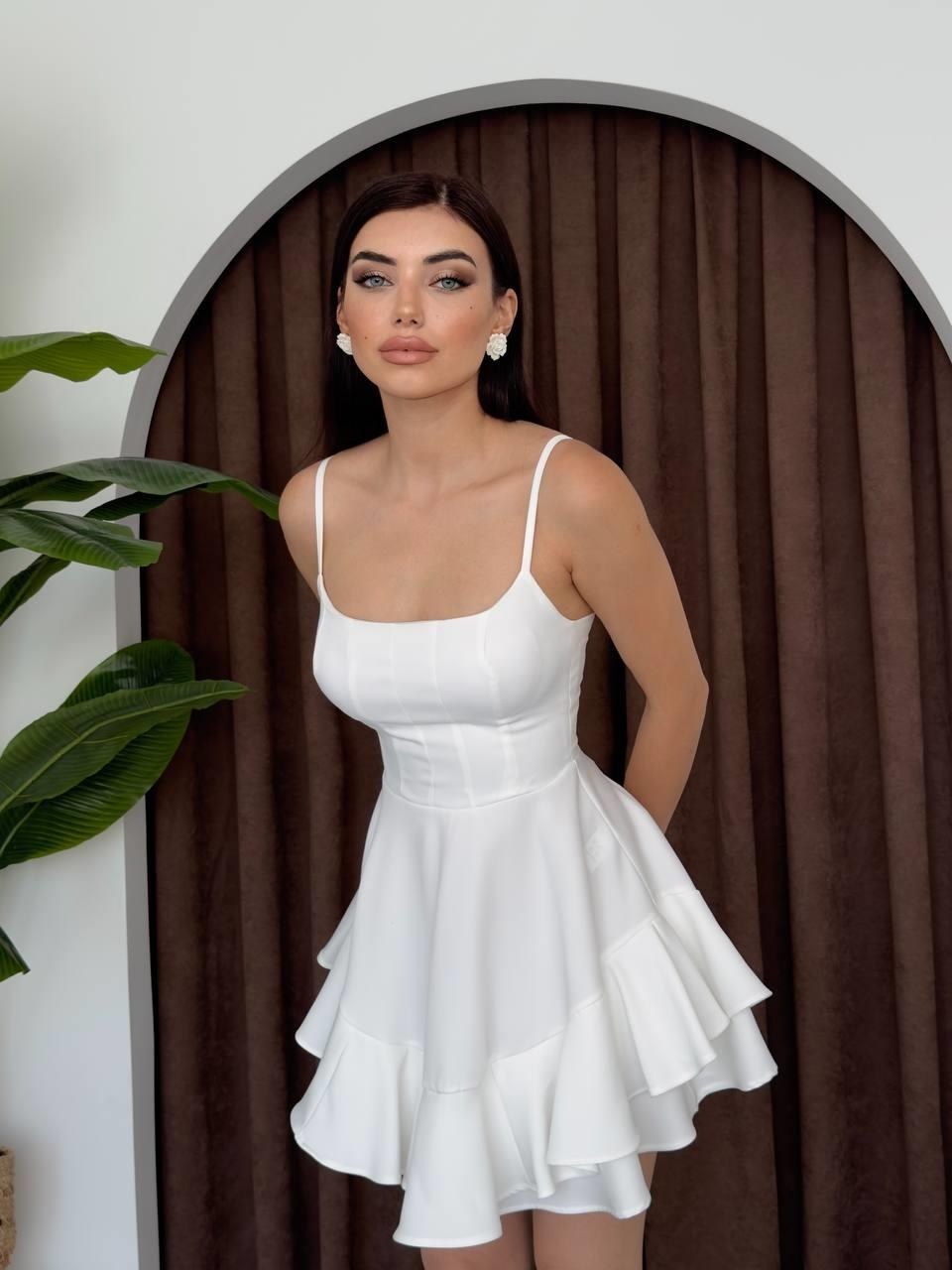 Common İp Askılı Elbise ETK-00344-beyaz