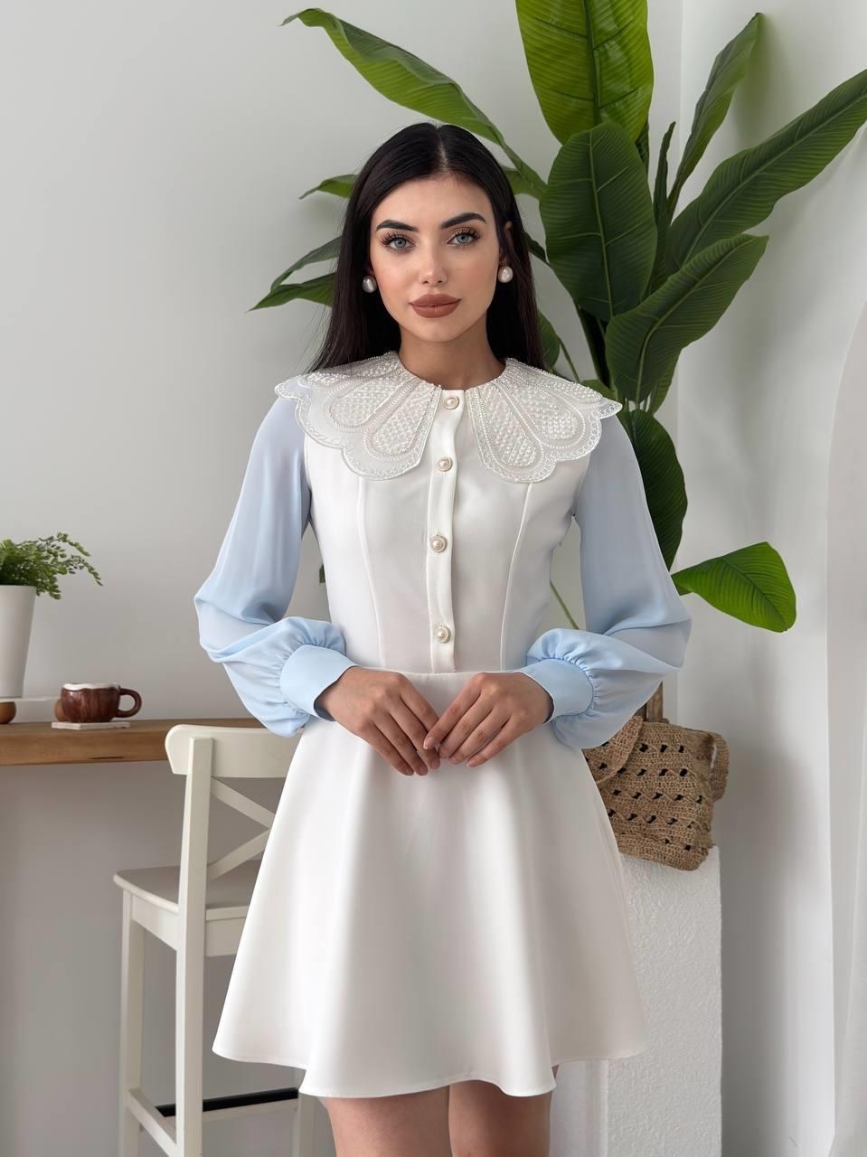 Asıo Bebe Yaka Elbise ETK-00619-beyaz