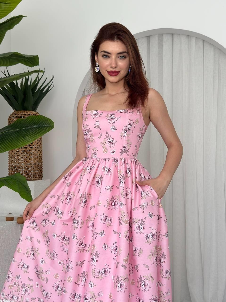 Yoa Cep Detaylı Elbise ETK-00671-pembe