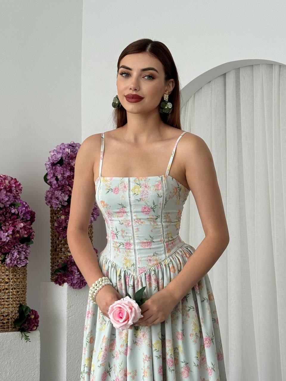 Pars İp Askılı Elbise ETK-00673-yesil
