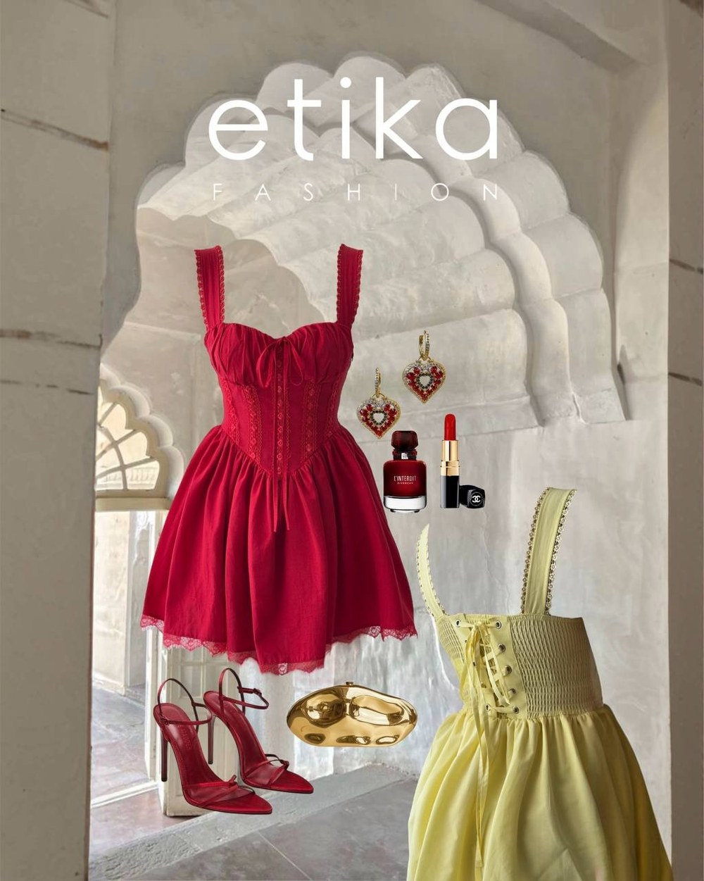 Lille Arkası Bağlamalı Elbise ETK-00417-sari