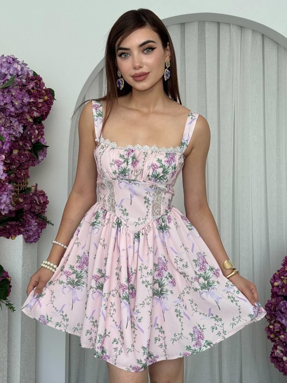 Seys Mini Elbise ETK-00706-pembe