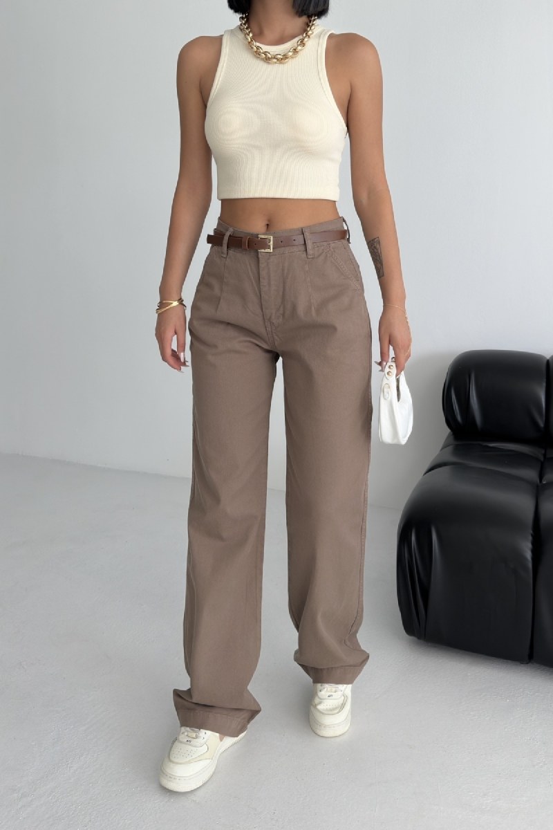 Pensli Kot Pantolon 7069 Toprak