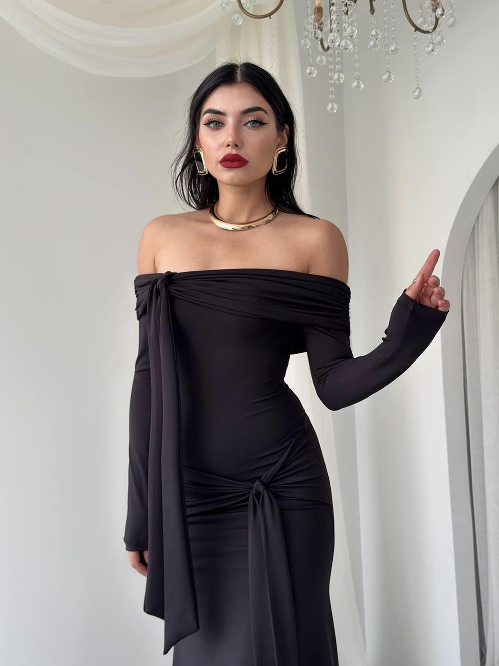 Adole Straplez Elbise ETK-00763-siyah
