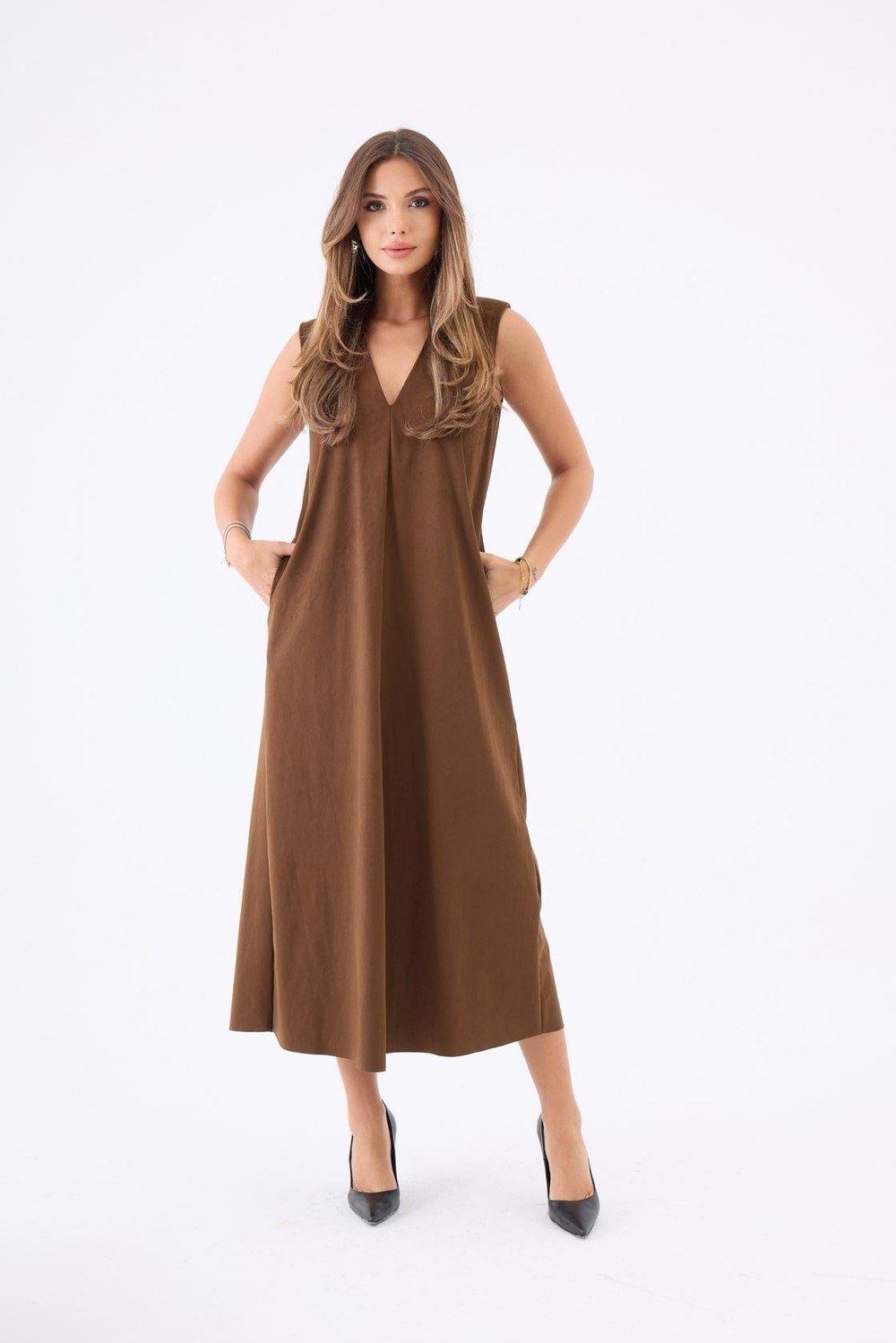 7507 Elbise-Camel