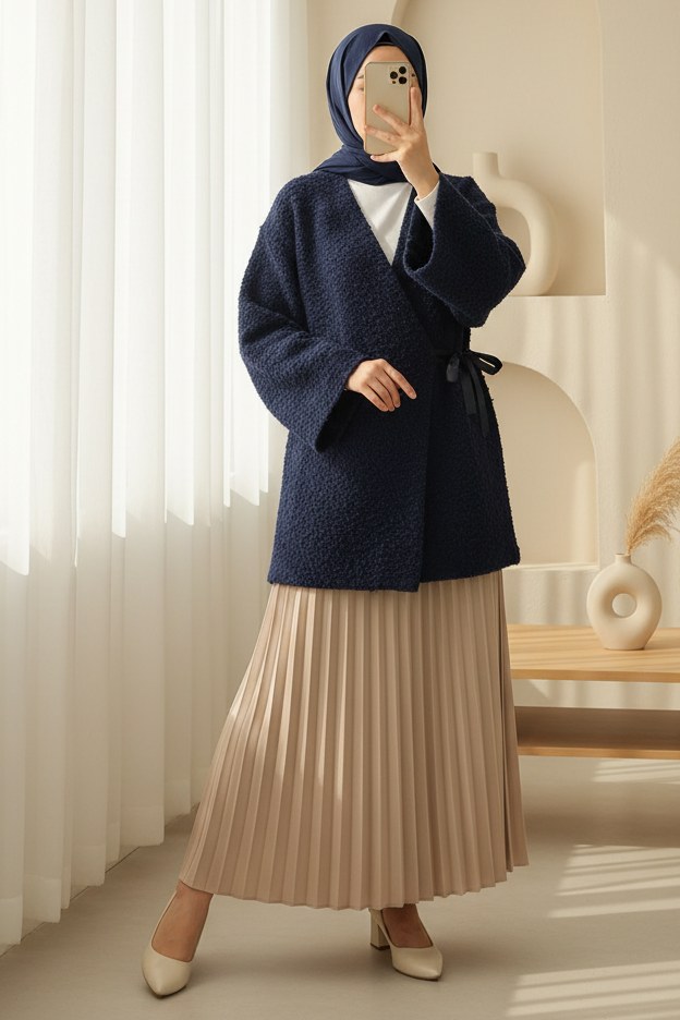 Yandan Bağlamalı Buklet Kimono -Laci