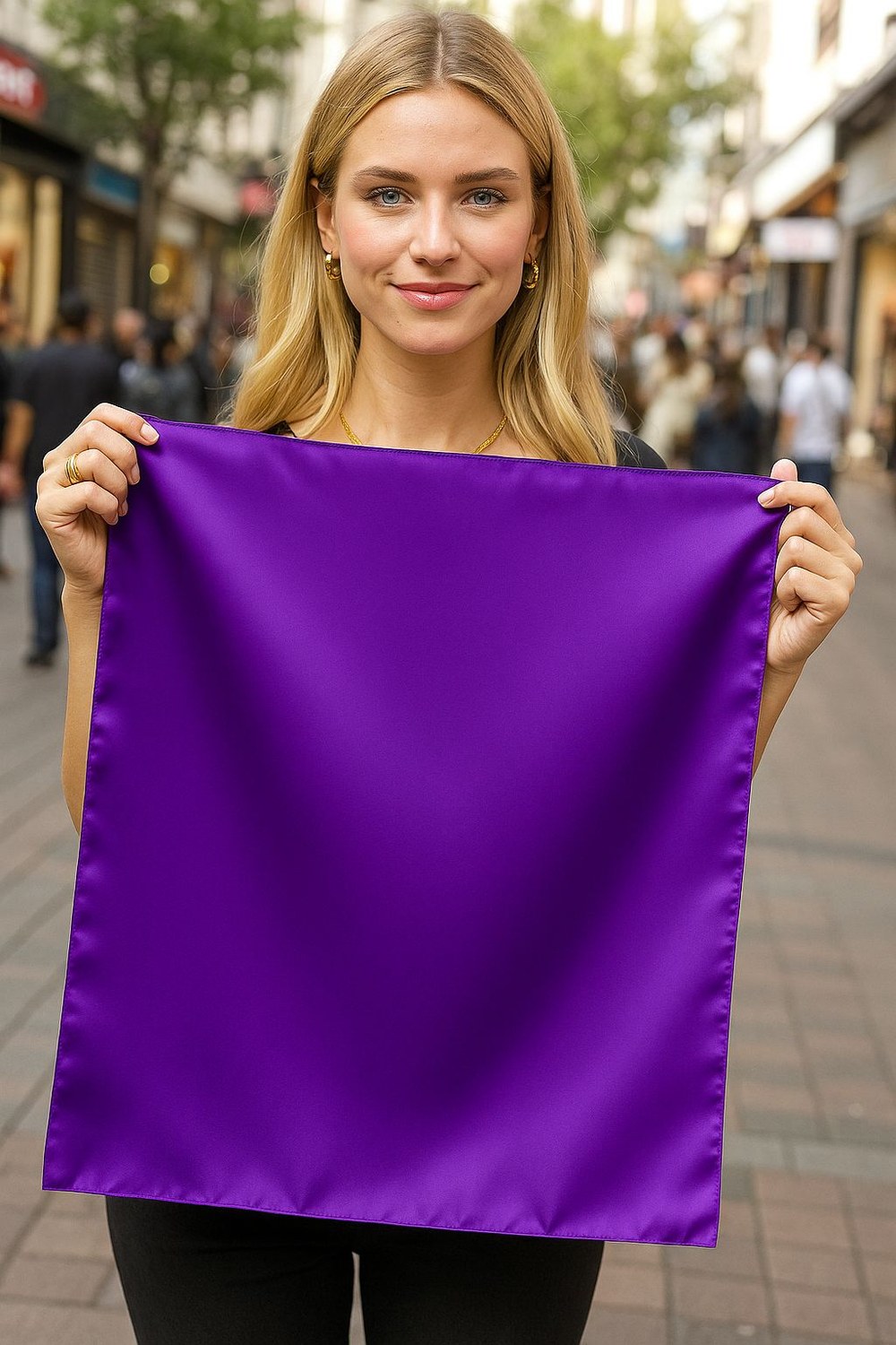 13731 Mor Saten Fular 50x50 Cm