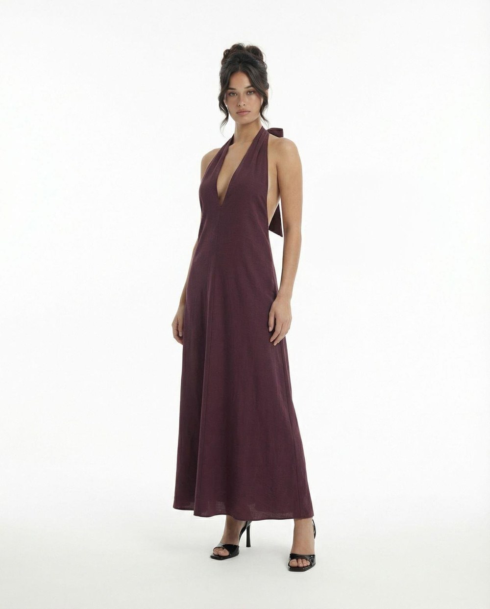 7636 Elbise-Bordo