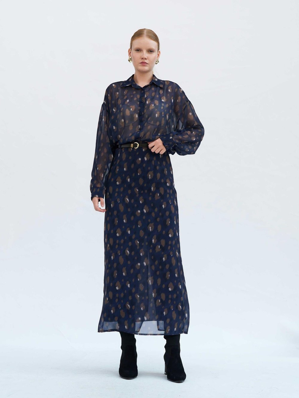041252 Benek Desenli Maxi Etek