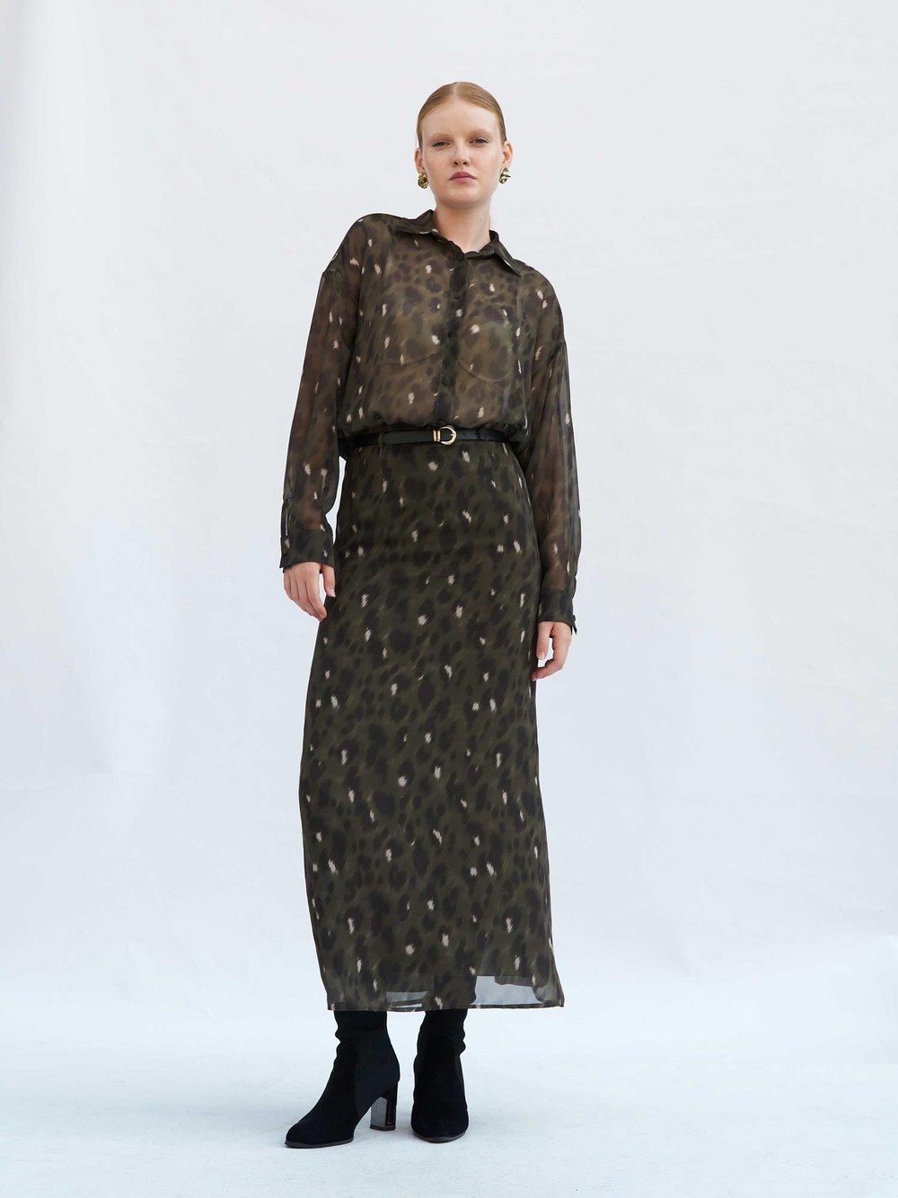 041252 Benek Desenli Maxi Etek
