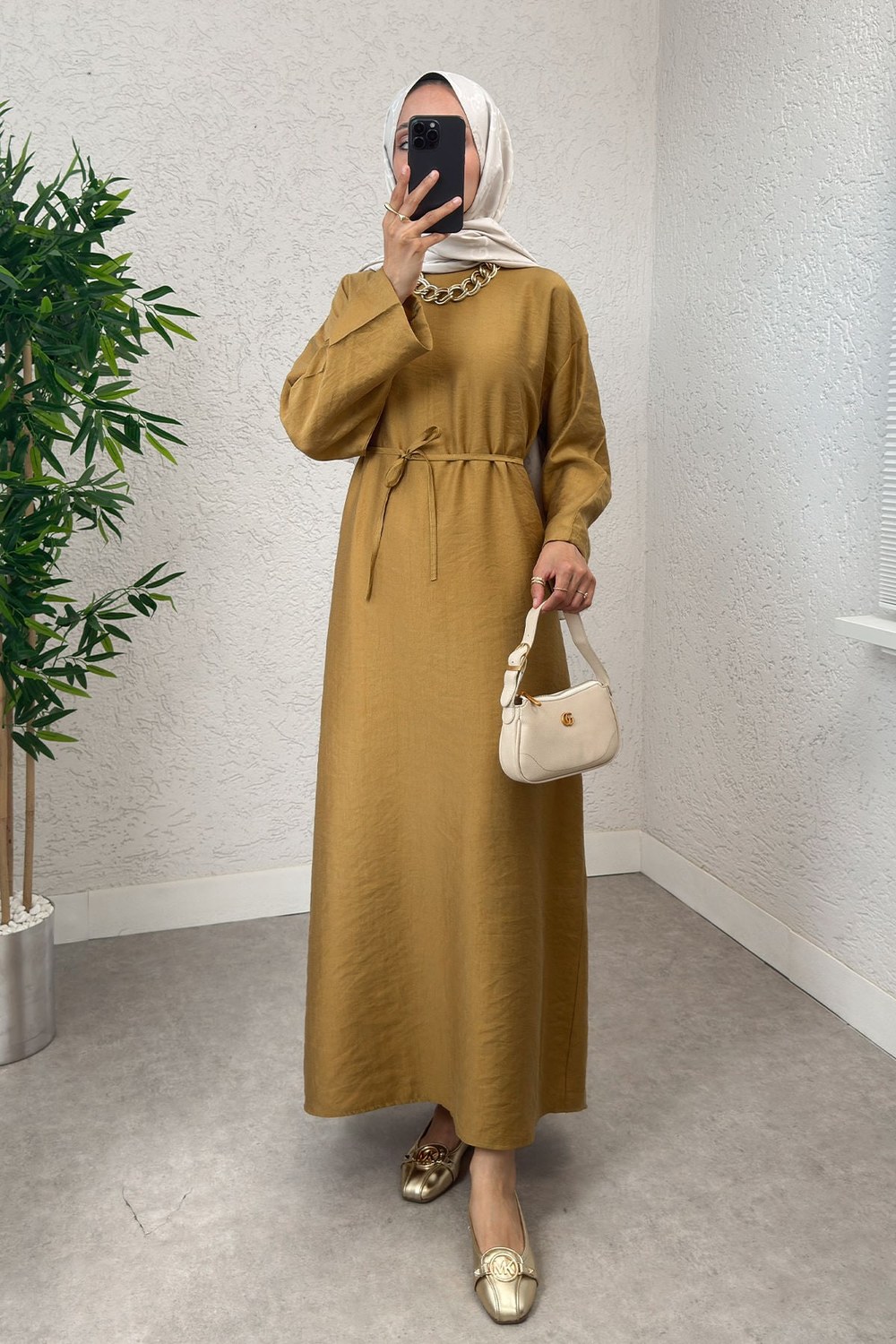 Sultan Basic Elbise 0001 - Hardal