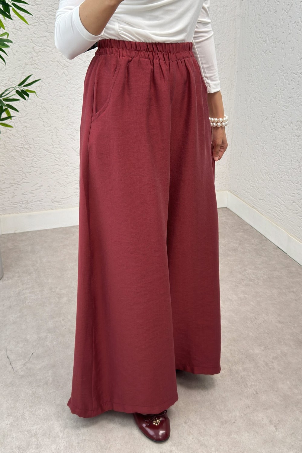 Boru Paça Pantolon 0012 - Bordo