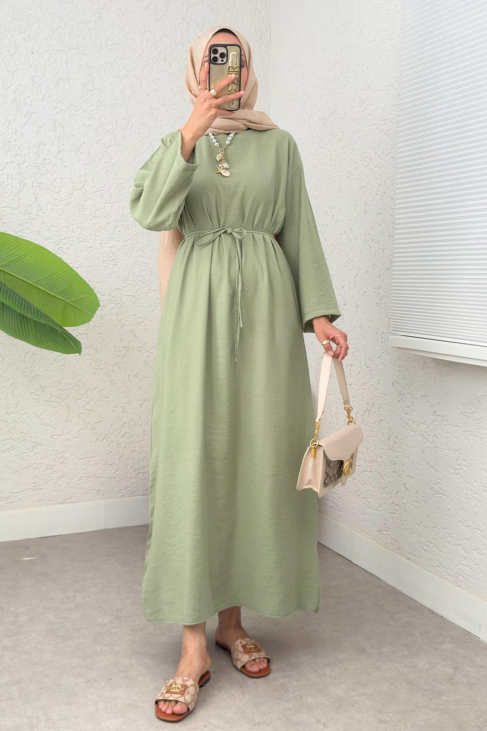 Sultan Basic Elbise 0001 - Su Yeşili