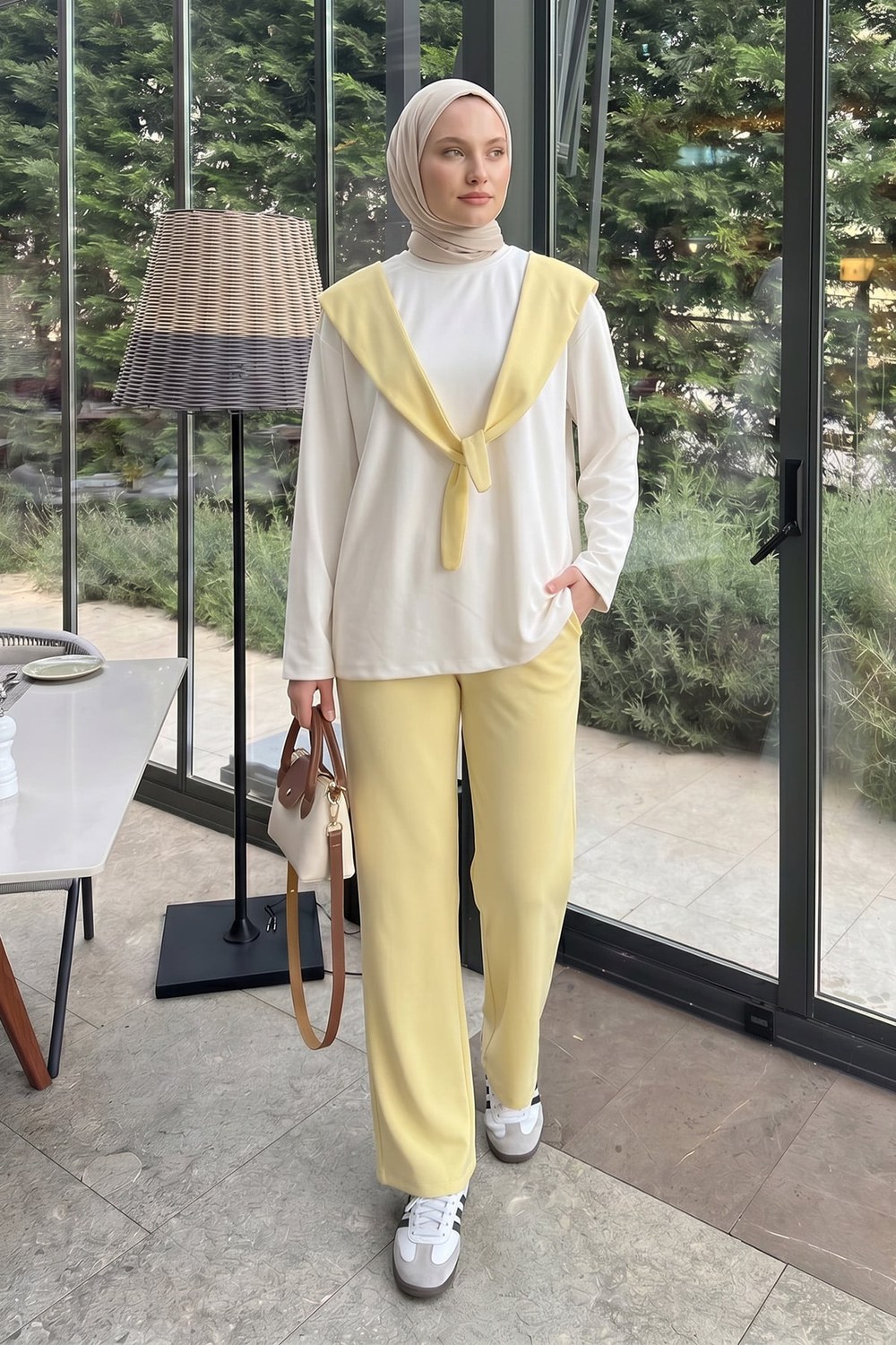 Drape Duo Takım 263006 - Tereyağ Sarısı
