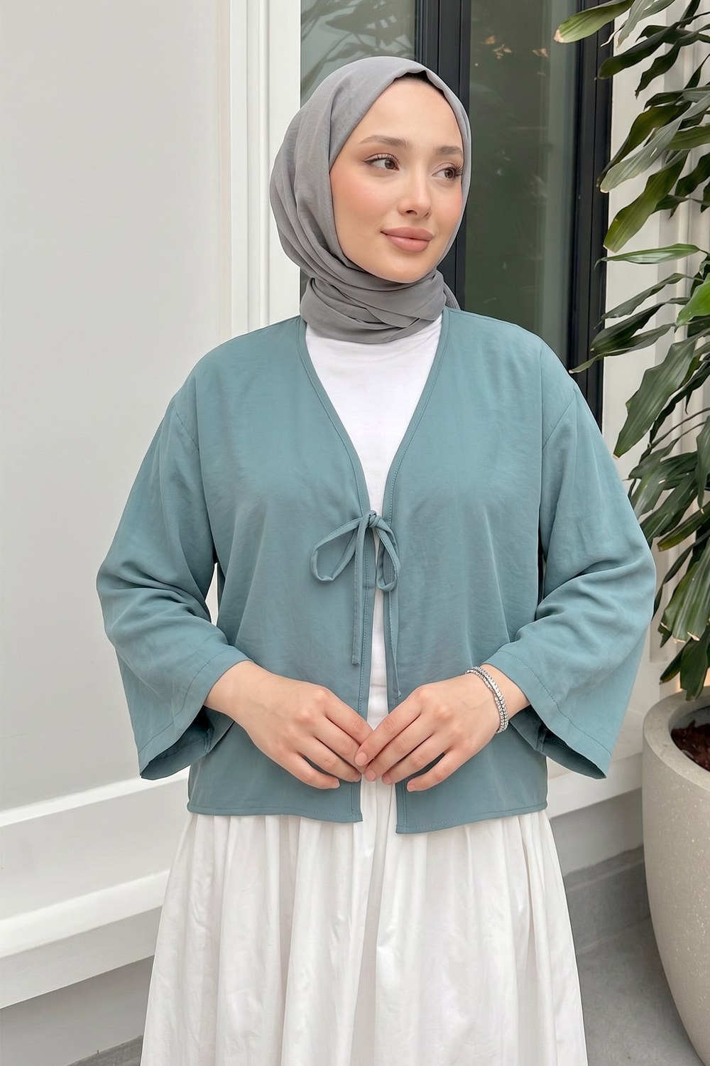 İp Bağcıklı Kimono 2362 - Mint Yeşili