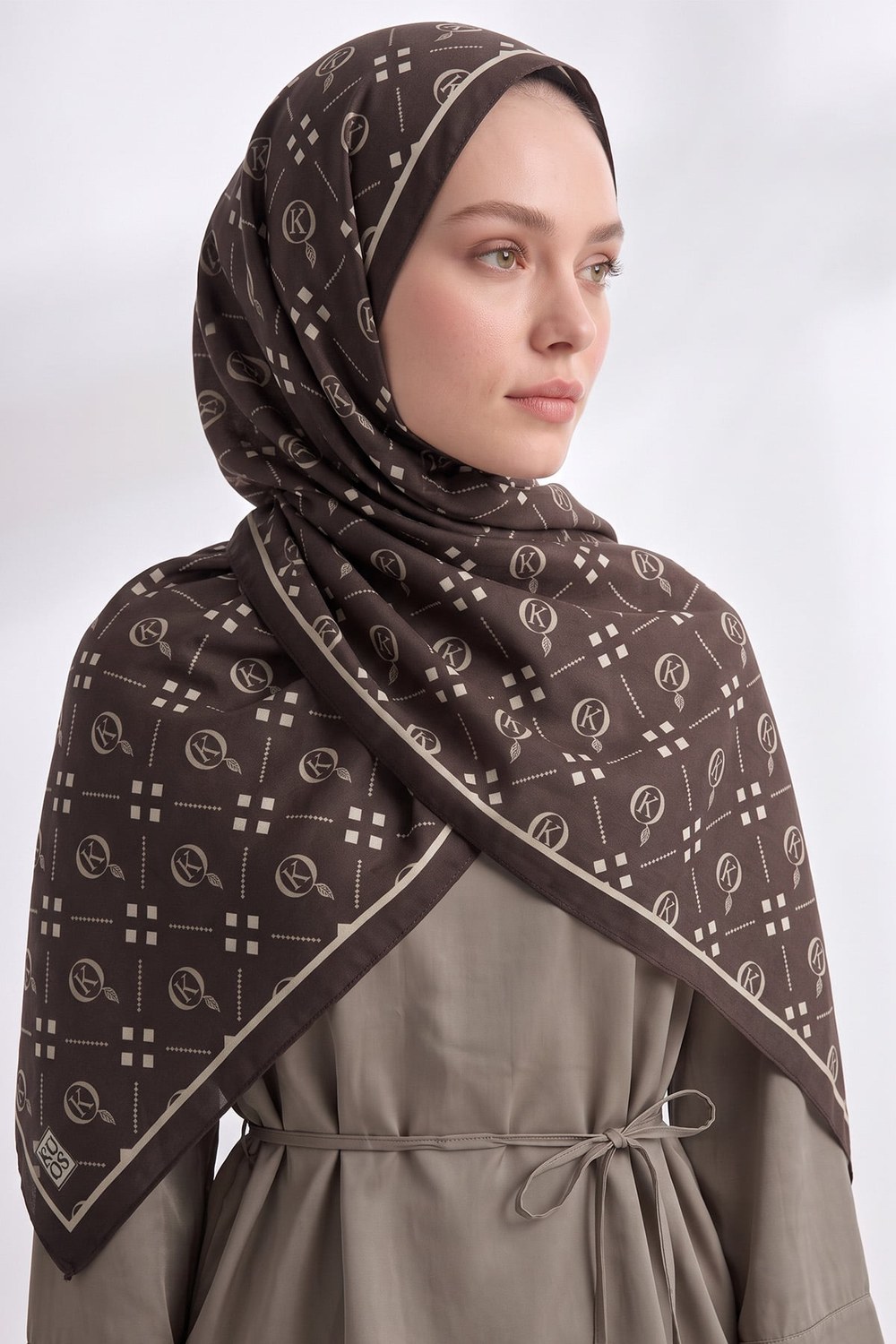 Dama K Desenli Aqua Soft Şal 4076 - Kahverengi